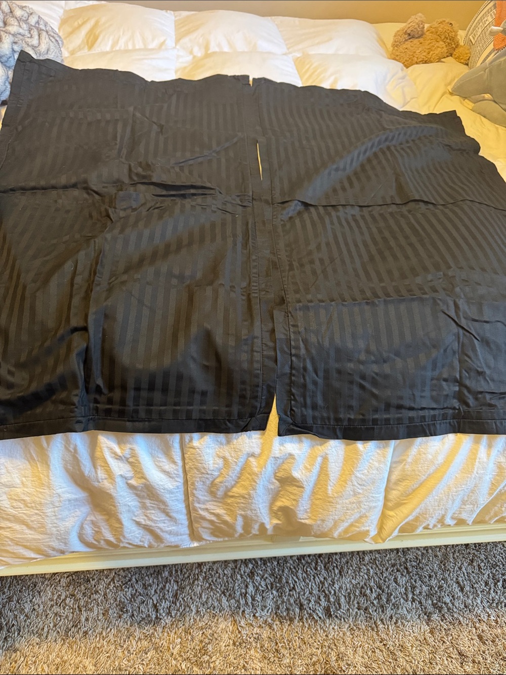 Black Striped Pillow Shams - Pair